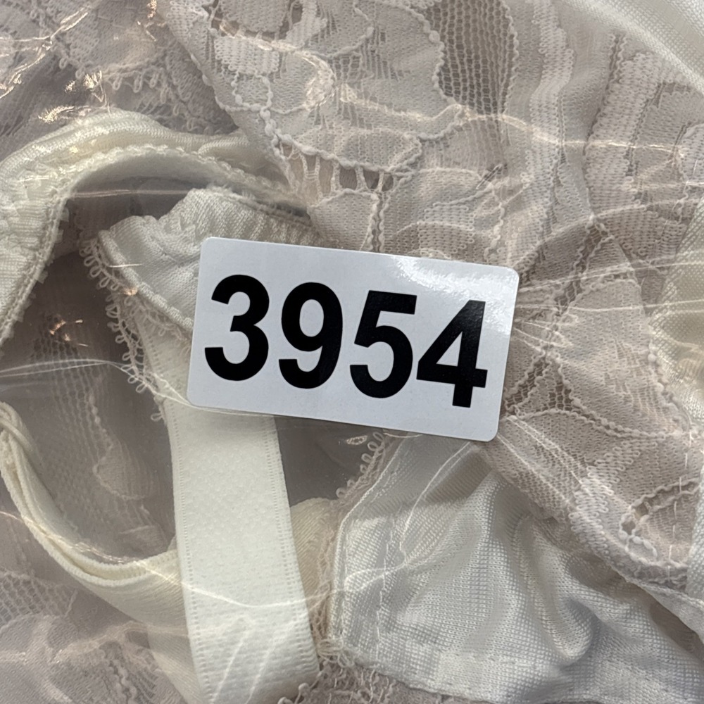 vintage Vanity Fair underwire bra 46D satin and lace sheer ivory 75-165 - Picture 9 of 9